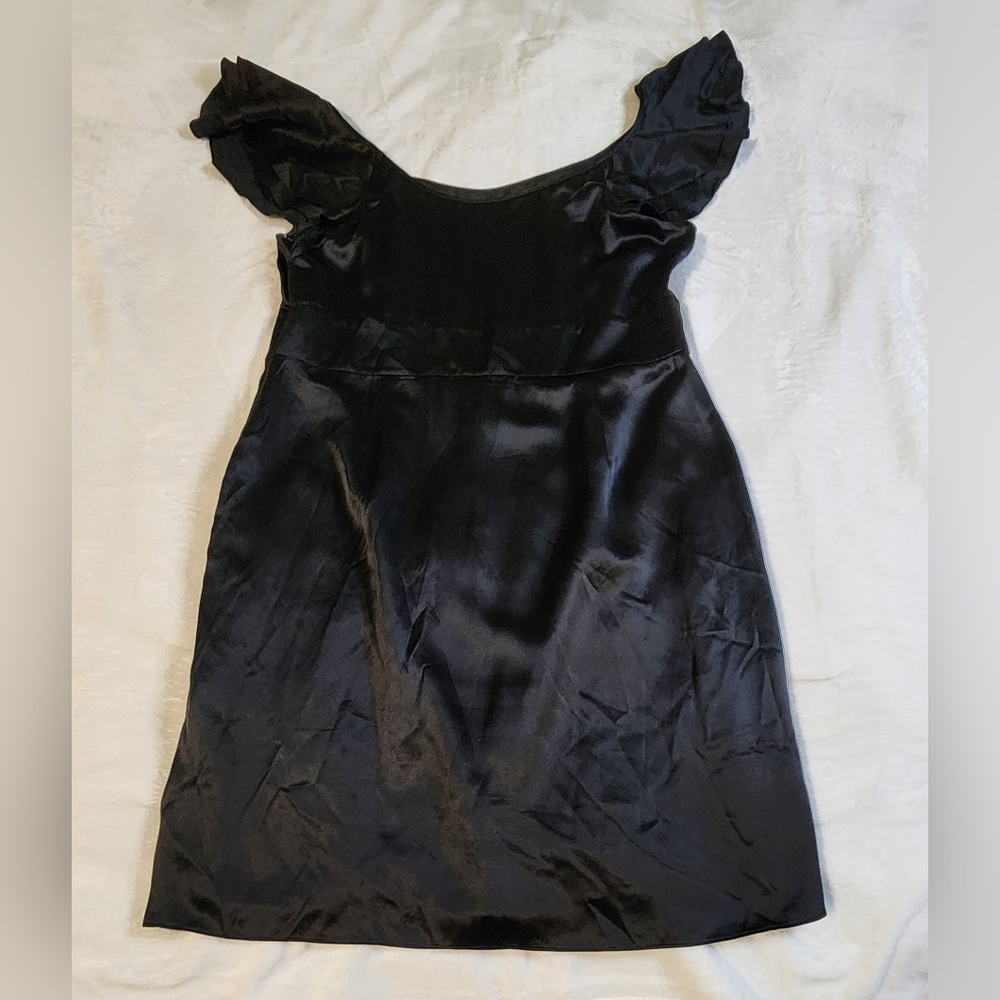 Gianni Bini Black 100% Silk Midi Dress, EUC, Size 12 - Picture 4 of 8